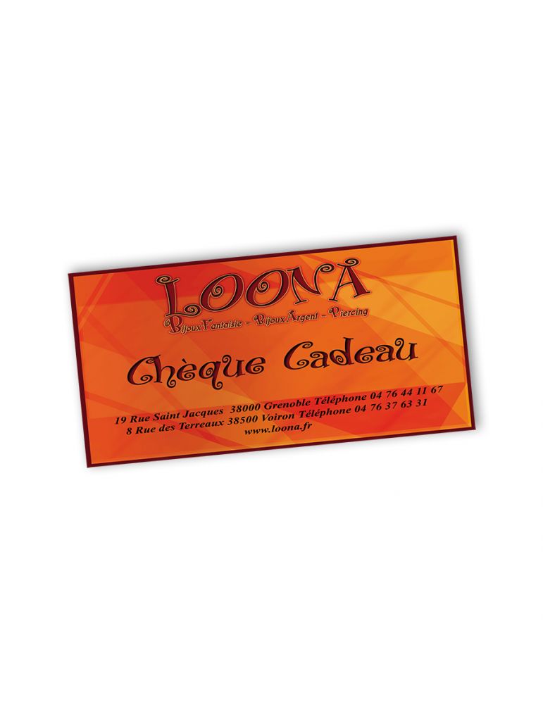 Carte cadeau - Loona vos bijouteries fantaisies à Voiron et Grenoble