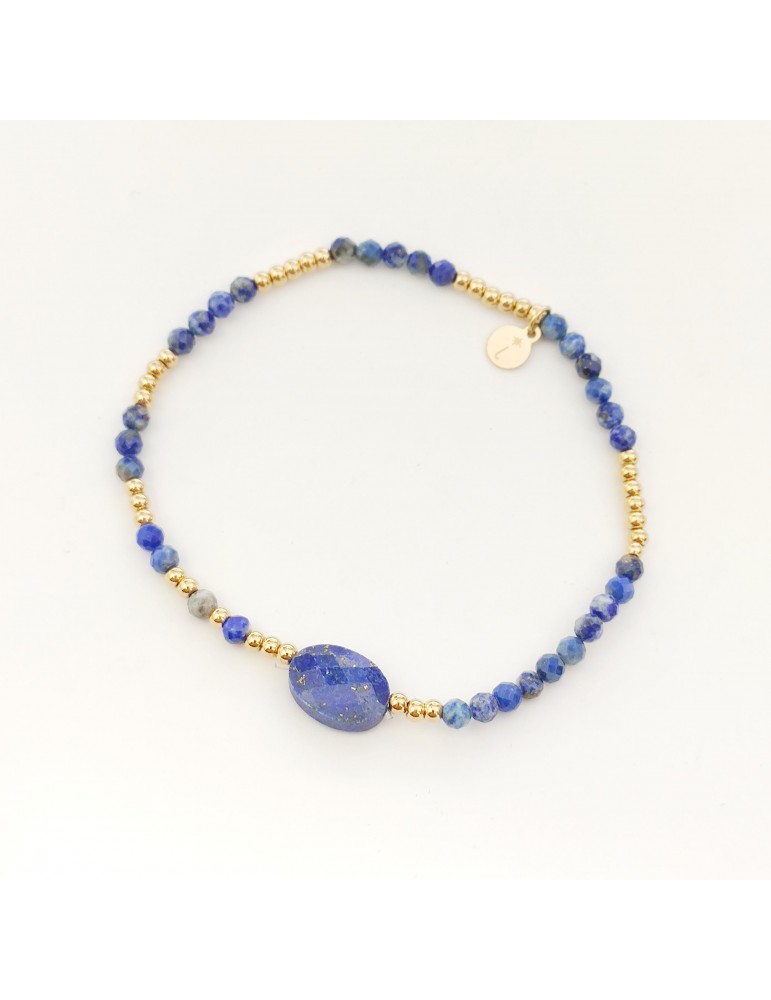 Bracelet en acier inoxydale et pierre véritale