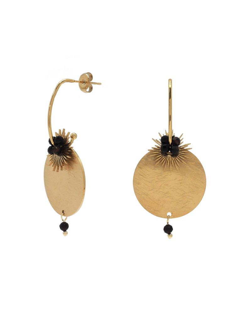 Boucles d'oreilles en acier inoxydable et pierres naturelles